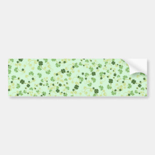 Green Four Leaf Clovers St Patricks Day Bumper Sticker