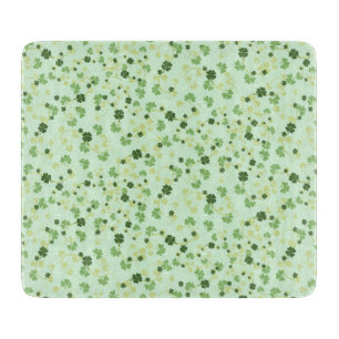 Green Four Leaf Clovers St Patricks Day Cutting Board
