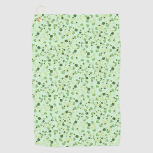 Green Four Leaf Clovers St Patricks Day Golf Towel