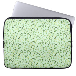 Green Four Leaf Clovers St Patricks Day Laptop Sleeve