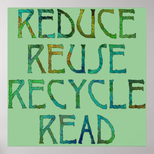 Green Four Rs Print