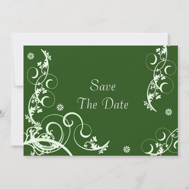 Green Fourish Save The Date (Front)