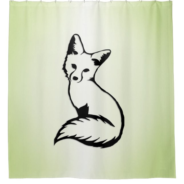 Green Fox   Shower Curtain (Front)