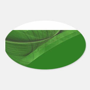 Green Fractal Background Oval Sticker