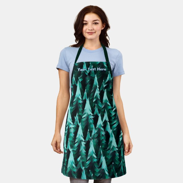 Green Fractal Forest Apron (Worn)