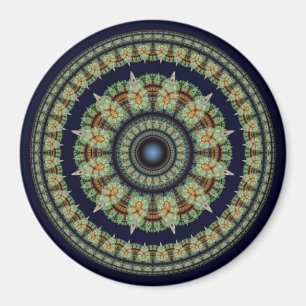 Green fractal ornate pattern magnet