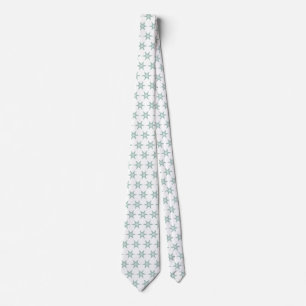 Green Fractal Star Snowflake Christmas Tree White Tie