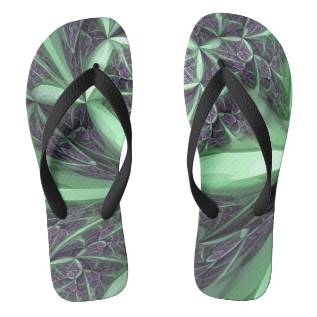 Green Fractal Thongs (Footbed)