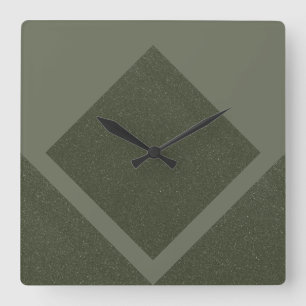 Green Framed Diamond Wall Clock – Geometric Design