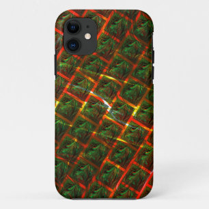 'Green framed eyes', scratches or red grid. iPhone 11 Case