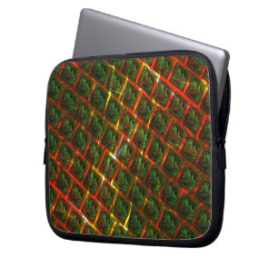 'Green framed eyes', scratches or red grid. Laptop Sleeve