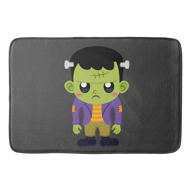 Green Frankenstein Monster Halloween Bath Mat (Front)