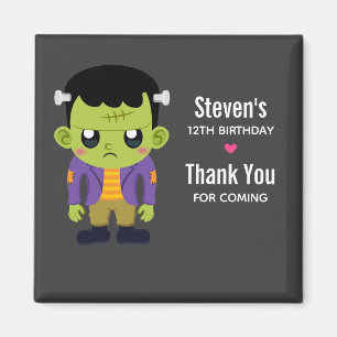 Green Frankenstein Monster Halloween Birthday Magnet