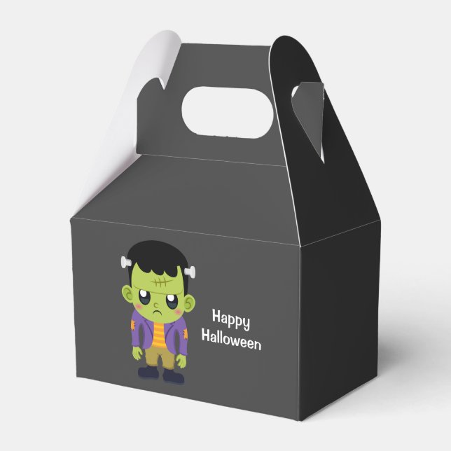Green Frankenstein Monster Halloween Favour Box (Front Side)