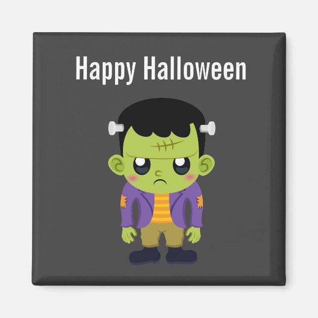 Green Frankenstein Monster Halloween Magnet (Front)