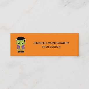 Green Frankenstein Monster Halloween Mini Business Card