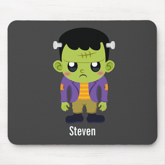 Green Frankenstein Monster Halloween Mouse Pad (Front)