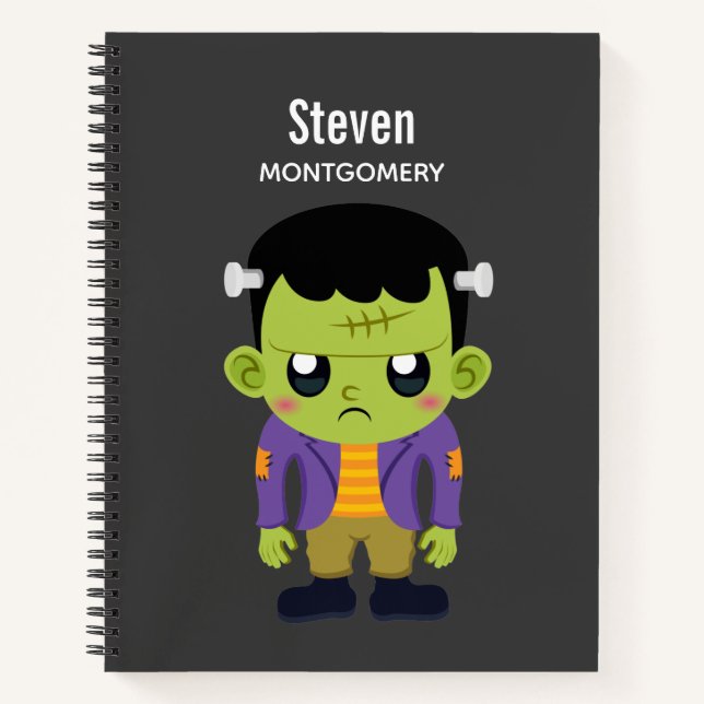 Green Frankenstein Monster Halloween Notebook (Front)