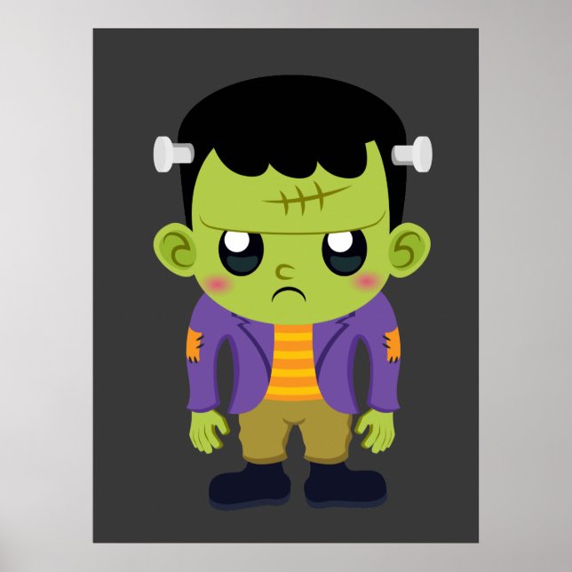 Green Frankenstein Monster Halloween Poster (Front)
