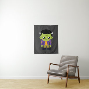Green Frankenstein Monster Halloween Tapestry
