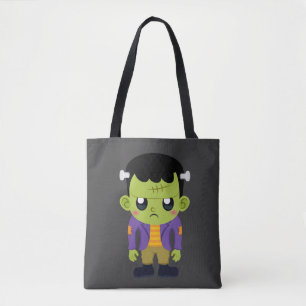 Green Frankenstein Monster Halloween Tote Bag
