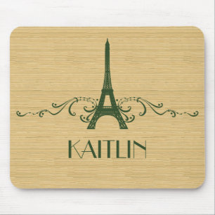 Green French Flourish Mousepad