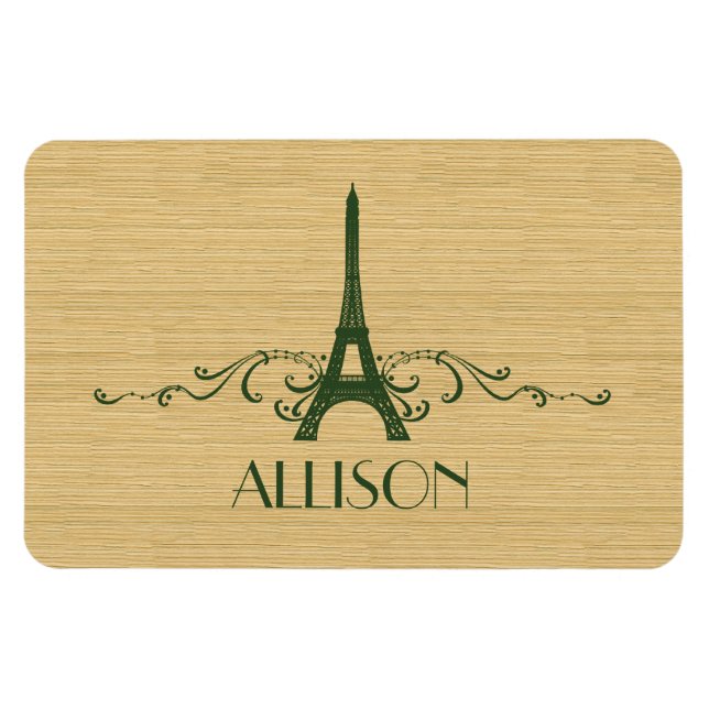 Green French Flourish Premium Magnet (Horizontal)