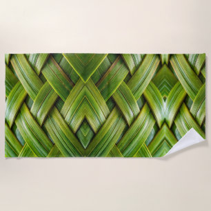 Green Fresh Bamboo Weave Beach Towel
