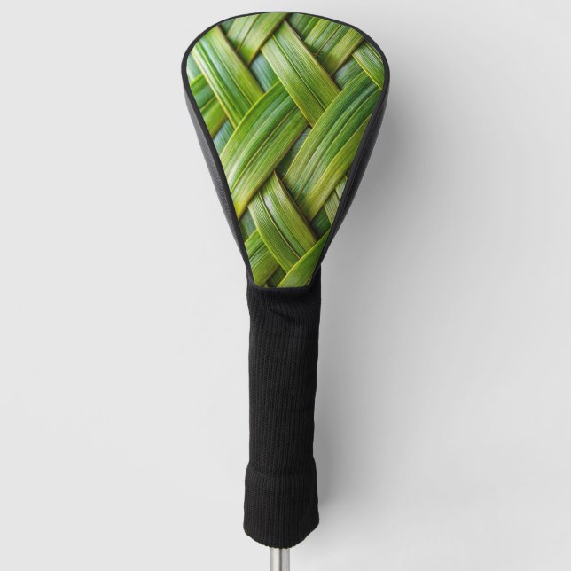 Green Fresh Bamboo Weave  Golf Head Cover (Front)