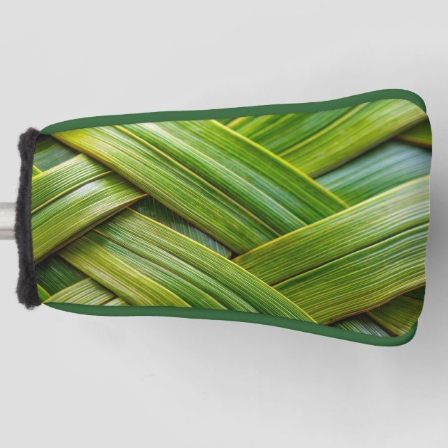 Green Fresh Bamboo Weave  Golf Head Cover (Front)