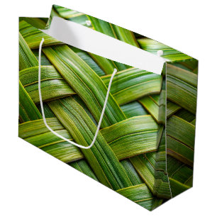 Green Fresh Bamboo Weave  Large Gift Bag