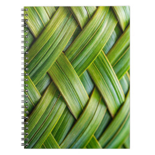 Green Fresh Bamboo Weave Notebook