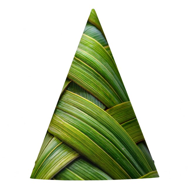 Green Fresh Bamboo Weave  Party Hat (Front)