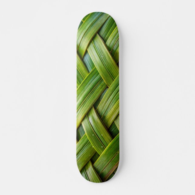 Green Fresh Bamboo Weave  Skateboard (Front)