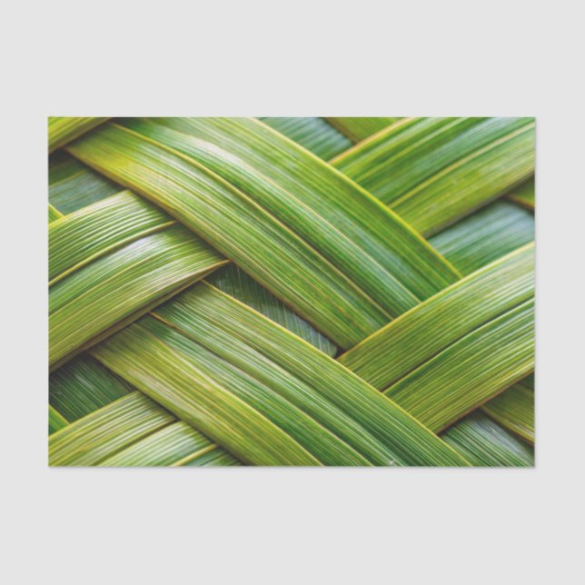 Green Fresh Bamboo Weave  Tissue Paper (Front)