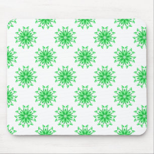 Green fresh floral pattern mouse pad
