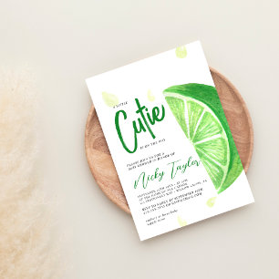 Green Fresh Lemon Citrus Baby Shower Invitation