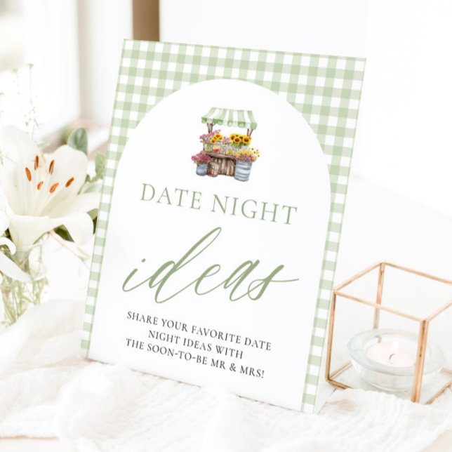 Green Fresh Off The Market Date Night Ideas Sign (Green Fresh Off The Market Date Night Ideas Sign)
