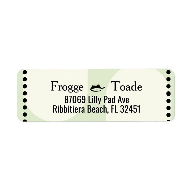 Green Frog Address Label Return Address Label (Front)