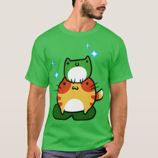 Green Frog and Orange Tabby Frog T-Shirt
