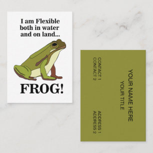 Green Frog Animal Funny Business Card