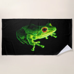 Green Frog Beach Towel