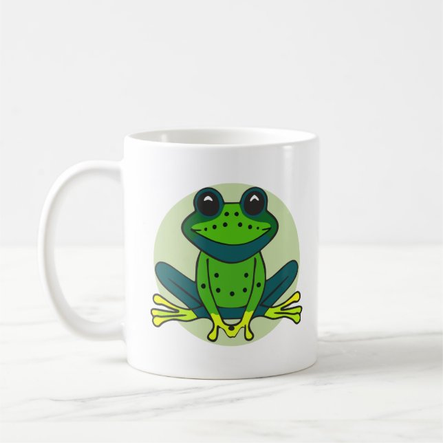 Green Frog Cartoon Coffee Mug (Left)