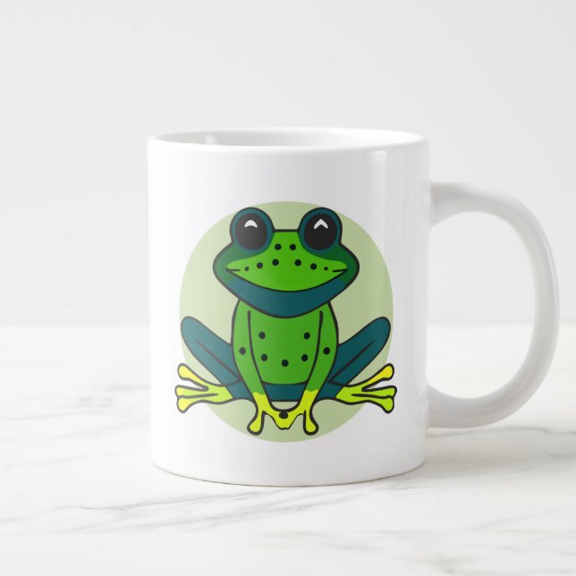 Green Frog Cartoon Large Coffee Mug (Right)