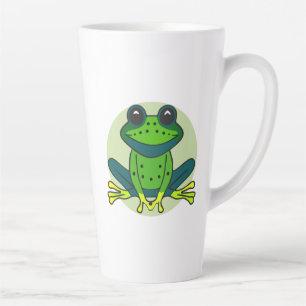 Green Frog Cartoon Latte Mug
