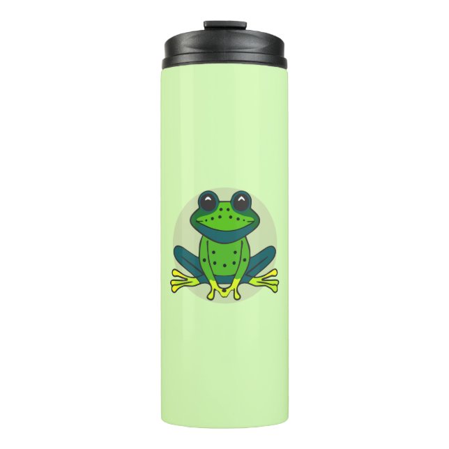 Green Frog Cartoon Thermal Tumbler (Front)