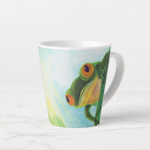 Green Frog catching some rays   Latte Mug