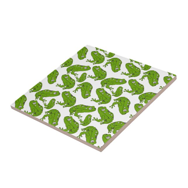 Green Frog Ceramic Tile (Side)