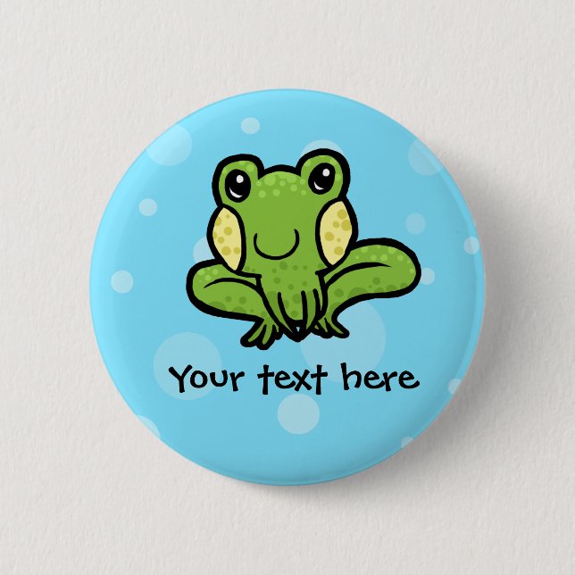Green frog customizable button badge (Front)