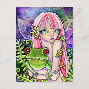 Green Frog Elf - Postcard